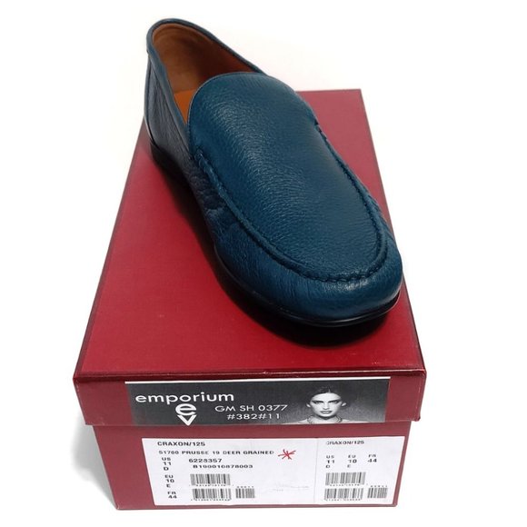 Bally Craxon Blue Prusse Deer Grained Leather Size US 11 EU 44 Loafers main image 7